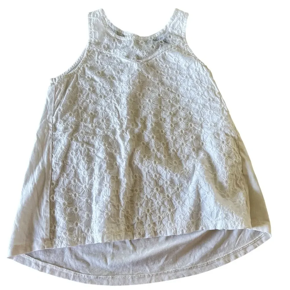 Gap Kids White Eyelet Tank Top - Girls Size Medium